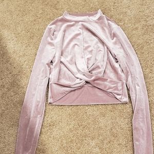 Pink velvet crop top